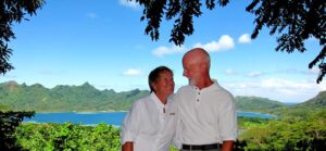 PACKARD- Karyn & Bob on, Huahine, French Polynesia